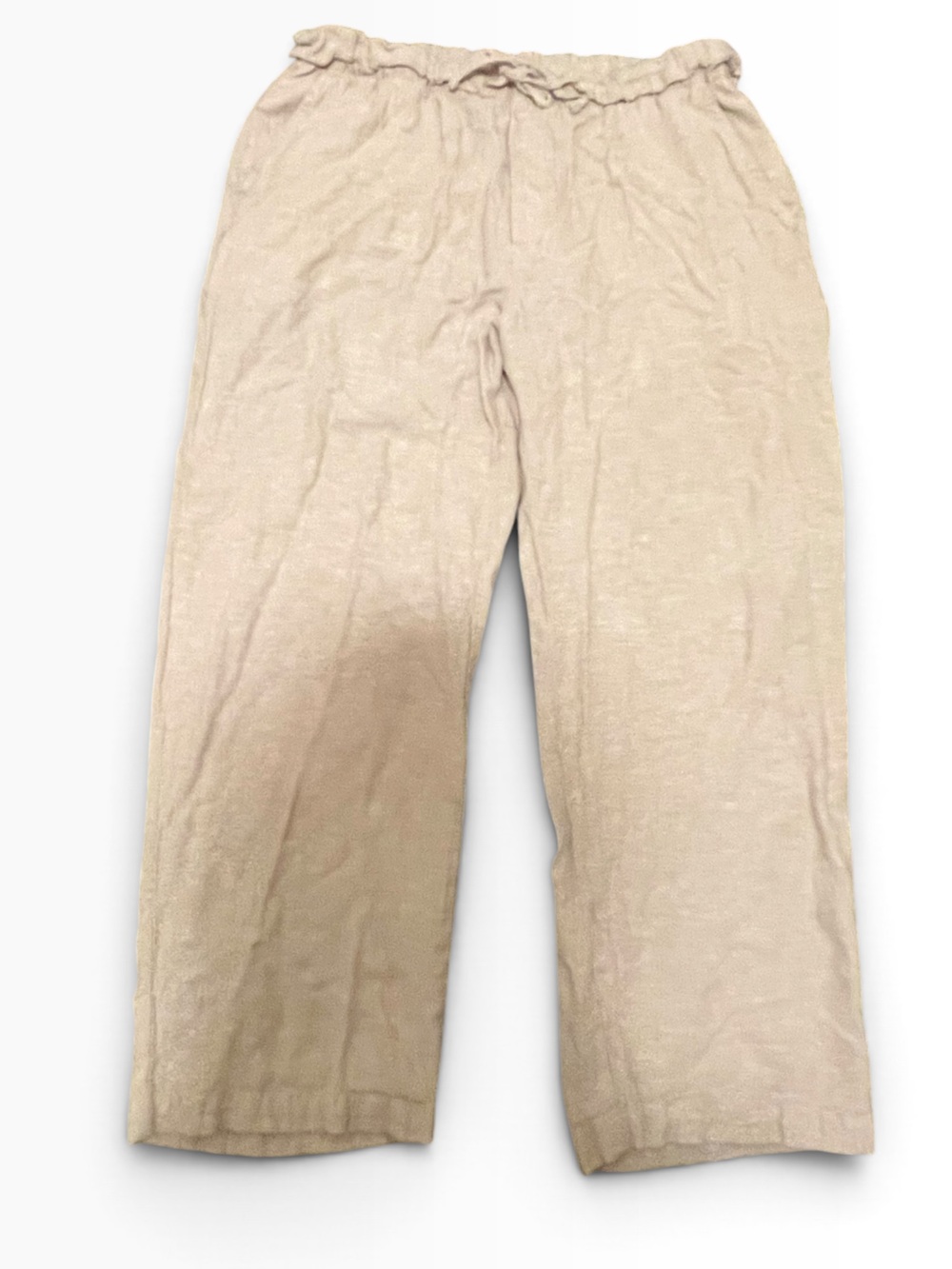 GAP Easy Pant Linen Rayon Blend Beige Size L